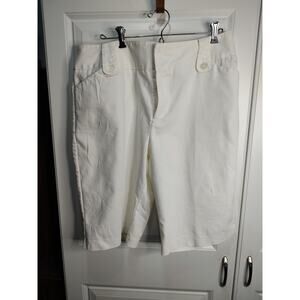 Cato Womens 16 Bermuda White Dressy Shorts Flat Front